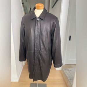 111 State Black Leather Insulated Men’s Coat Jacket L